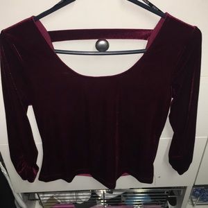 Velvet long sleeve top
